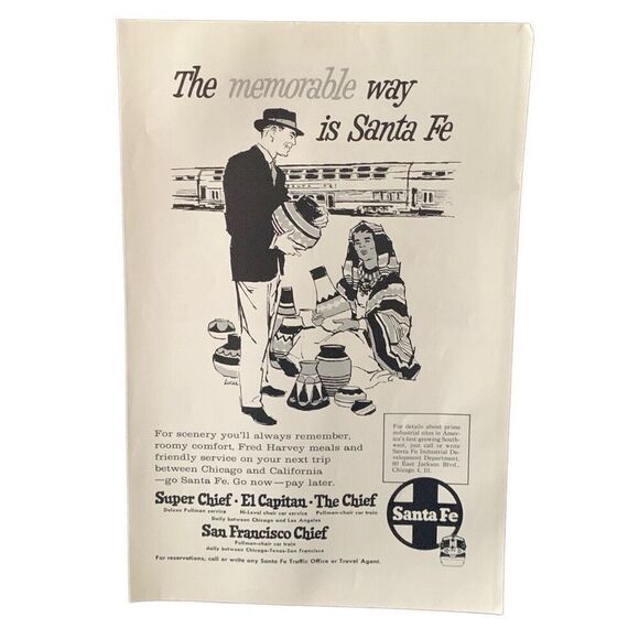 Vintage 1962 Santa Fe Rail Memorable Way Ad Advertisement - Picture 2 of 4